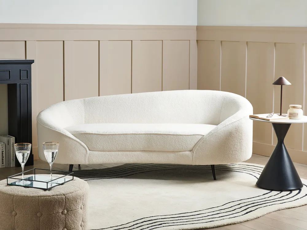 Sofa 2 Seater SAVAR Boucle White