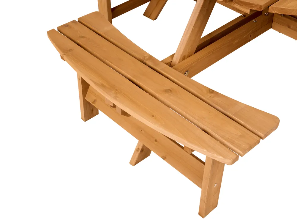 Picnic Table with Benches CAPARCOTTA Fir Wood Light Brown_1102565