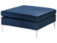 Modular Corner Sofa 4 Seater EVJA with Ottoman Velvet Navy Blue Right Hand_859974