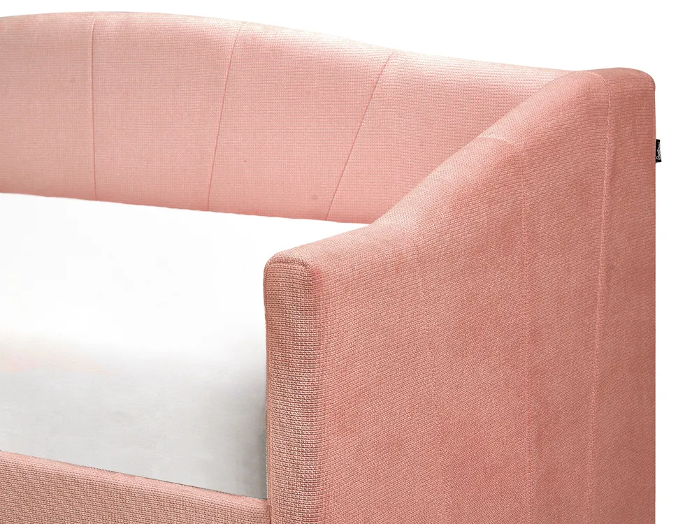 Daybed with Storage VITTEL Fabric Pink 90 x 200 cm (EU Single)_876407