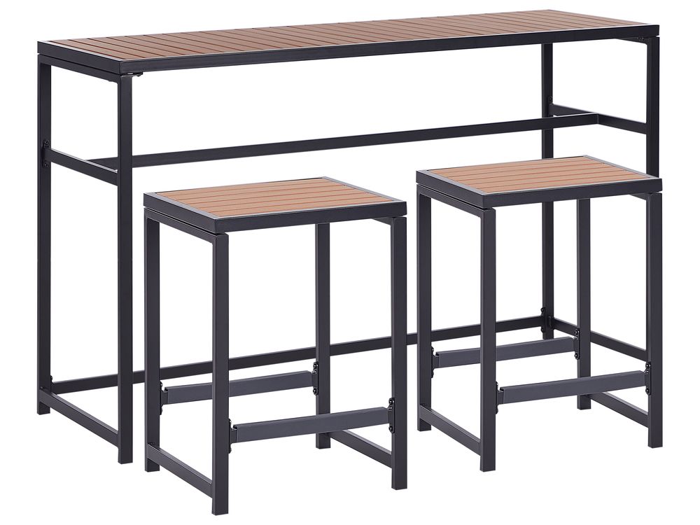 Hagebarsett 2-seters AVETRANA Metall Brun/svart