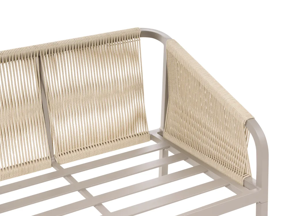 Trädgårdssoffgrupp med bord 5-sits MURATO Metall Beige_1023503