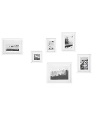 Set of 6 Photo Frames ZINARE Landscape White_819483