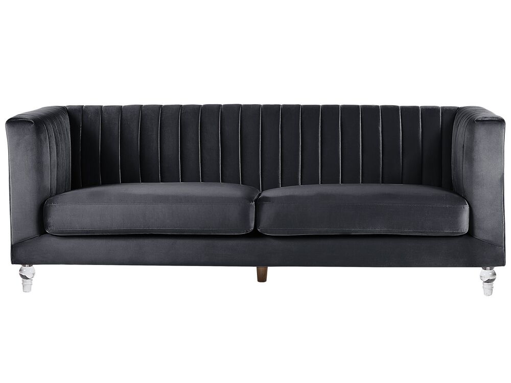 Sofa 3 Seater ARVIKA Velvet Black