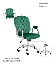 Desk Chair PRINCESS Velvet Green_1036992