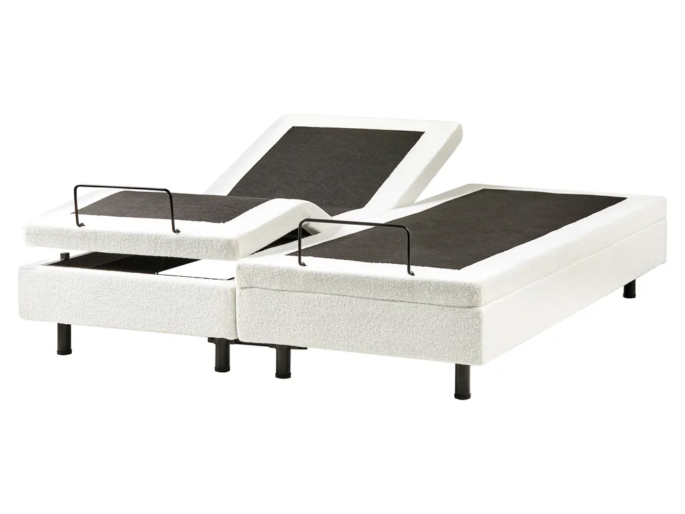 Ställbar säng utan huvudgavel Bouclé DUKE 160 x 200 cm Off-White_1011446