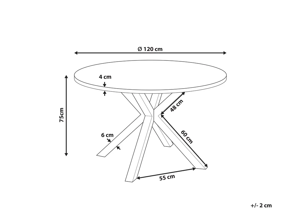 Garden Dining Table MALETTO 120 cm 120 cm Glass Black_844100