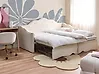 Sänky lisävuoteella Sametti LORETTE 90 x 200 cm Vaaleanbeige