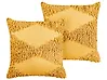 Set med 2 prydnadskuddar RHOEO 45 x 45 cm Bomull Gul Geometriskt tryck
