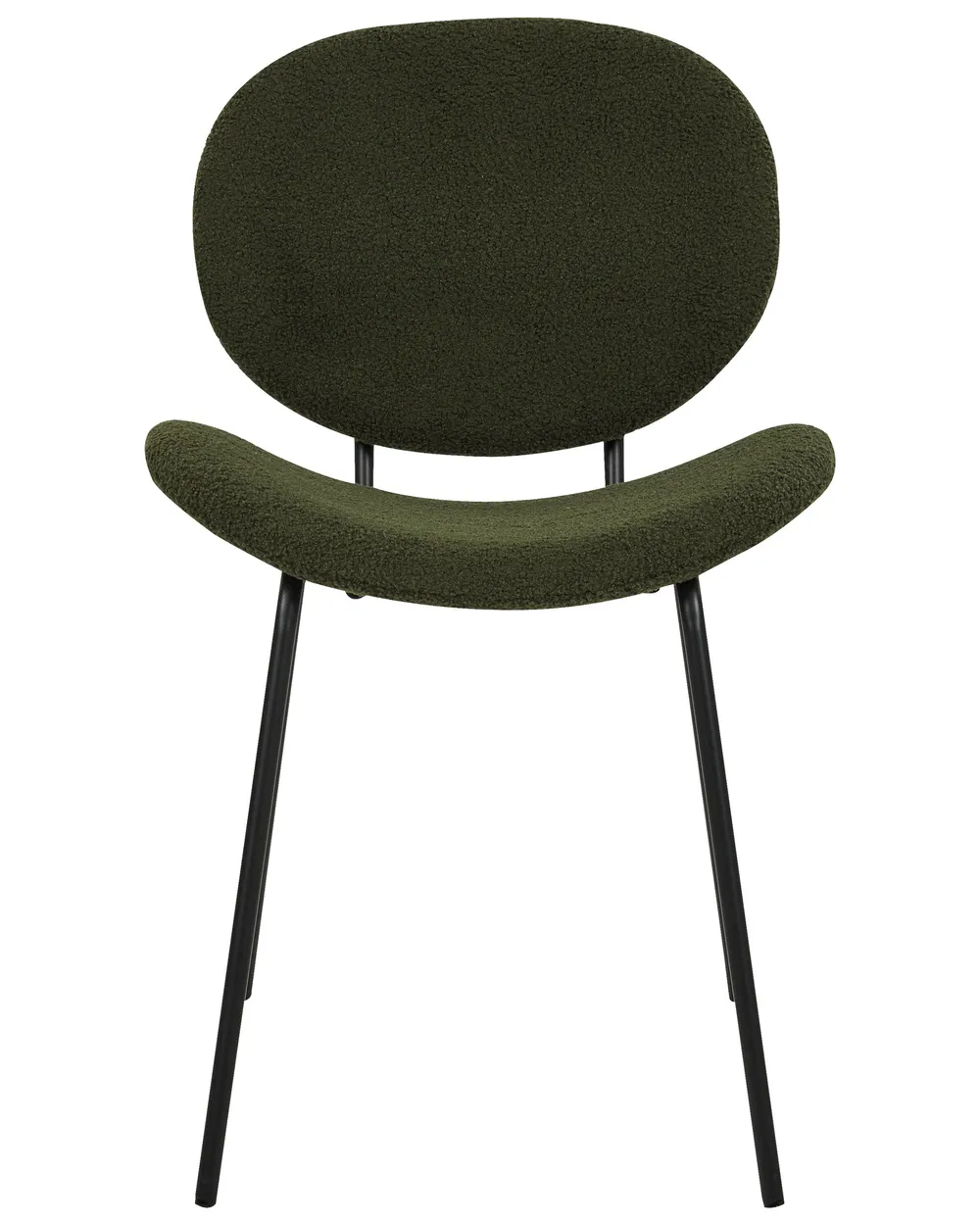 Set med 2 matstolar LUANA Bouclé Mörkgrön_873694