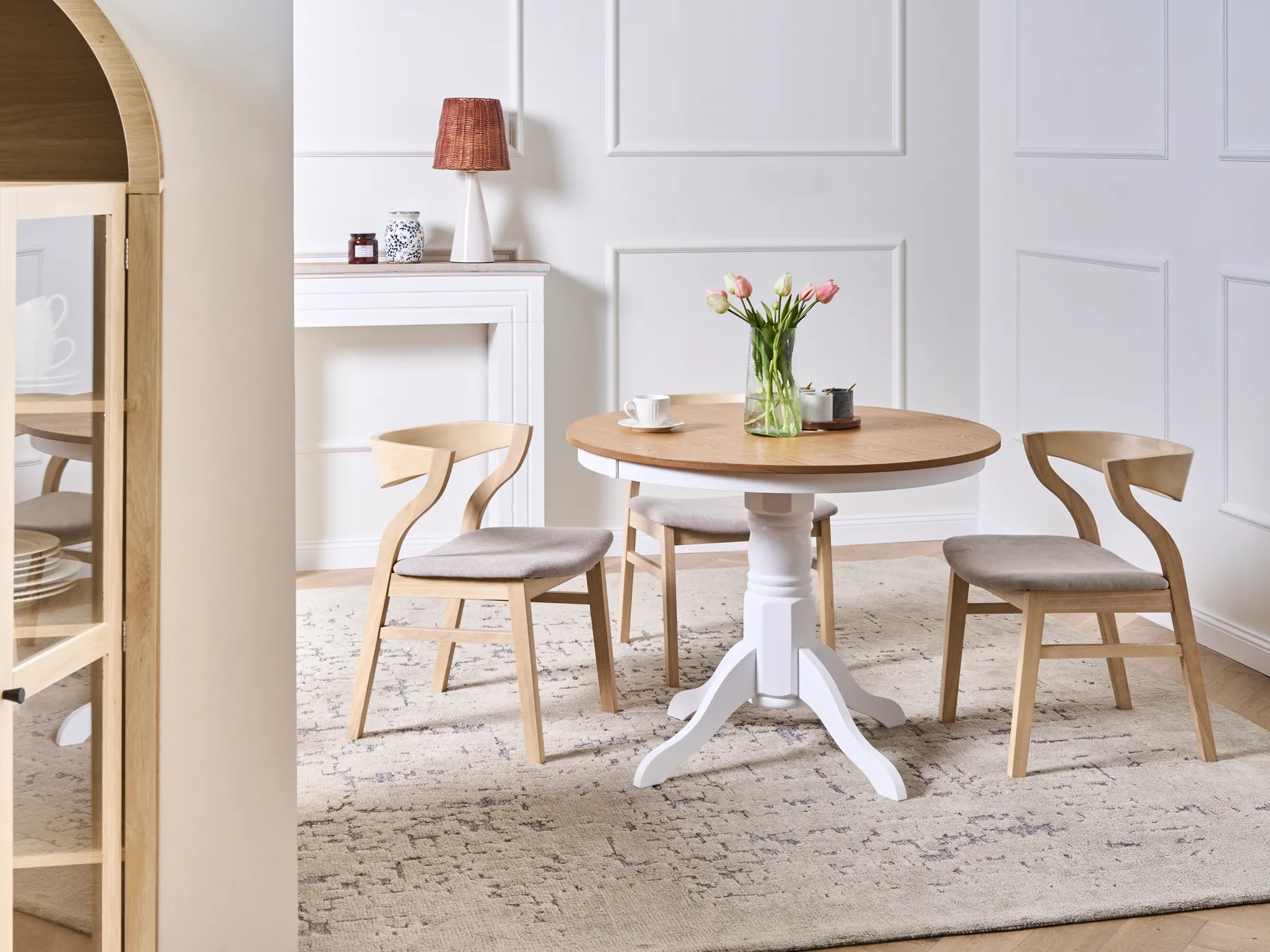 Dining Table AKRON Light Ash Wood 100 cm 100 cm Wood_996772