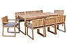 Garden Dining Set 8 Seater SASSARI II with Cushions Certified Acacia Wood Blue