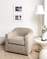 Swivel Armchair MAGNOR Fabric Taupe_966257