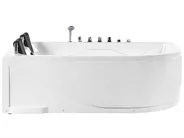 Hörnbubbelbadkar med LED CALAMA 1800 x 1200 mm Vit Högervänd_919453