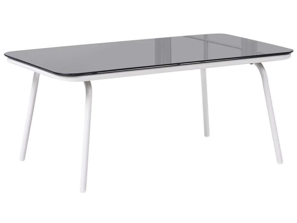 Garden Lounge Set with Table 4 Seater USTICA Metal White_1037428