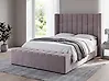 Bed with Storage Bench NOYERS Velvet Grey 140 x 200 cm (EU Double)