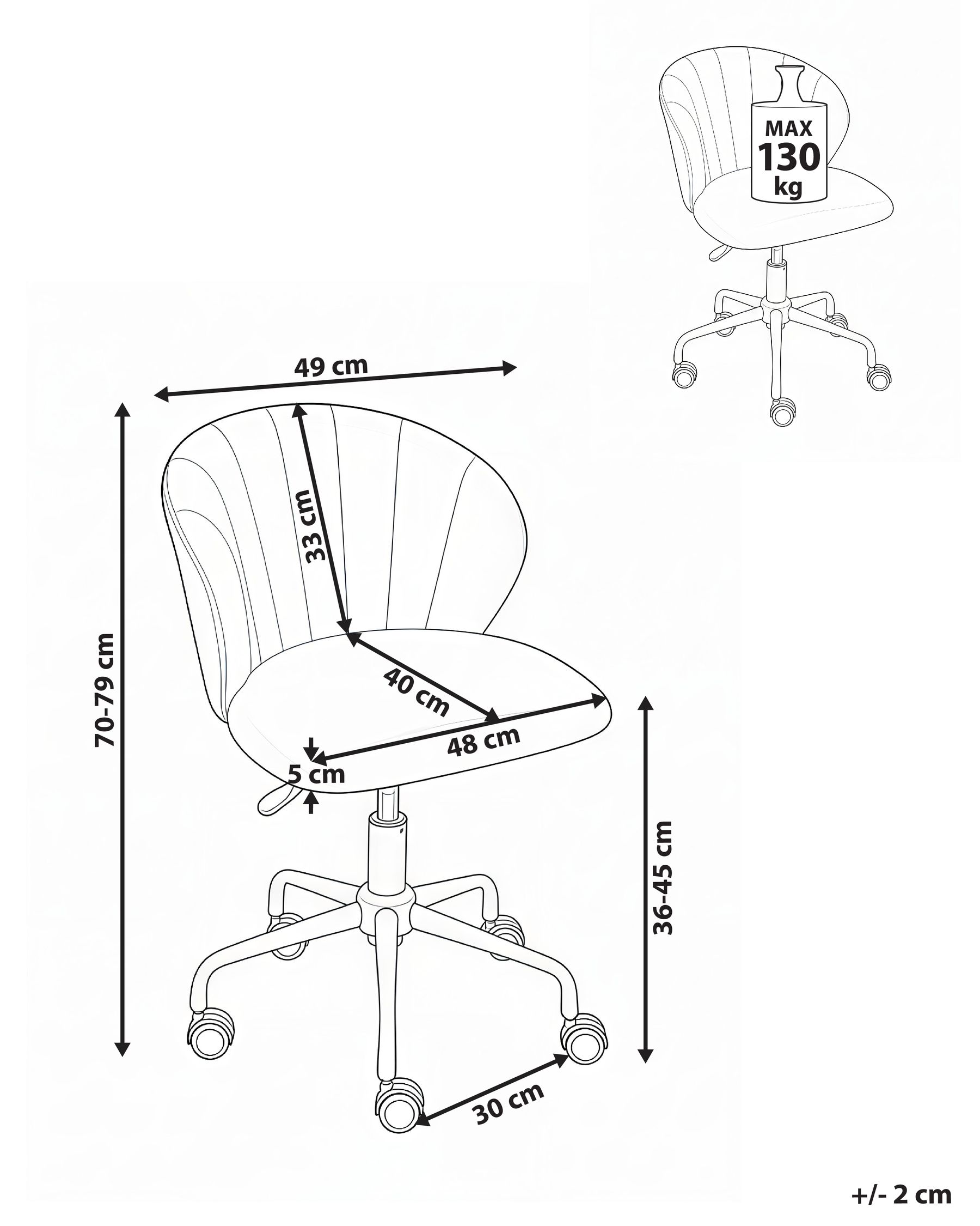 Desk Chair CHEERFUL Velvet Off-White_1024986
