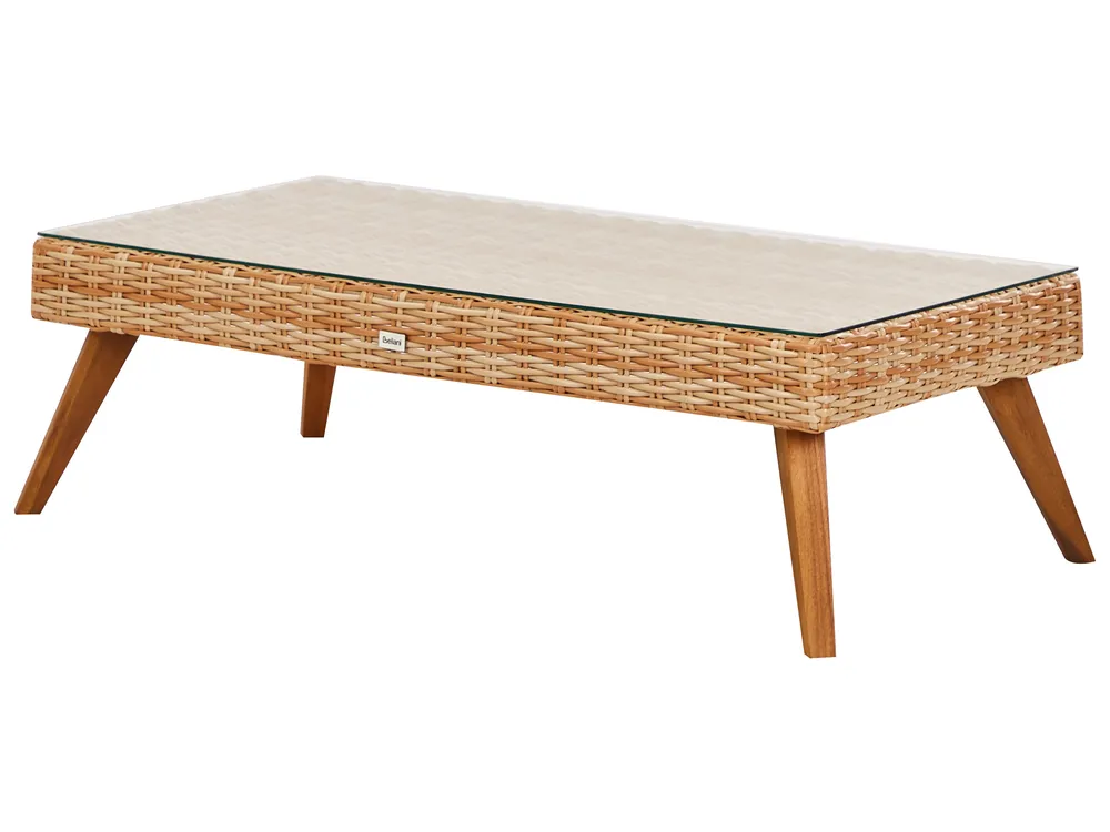 Garden Lounge Set with Table 5 Seater VITTORIA XL PE Rattan Off-White_928517