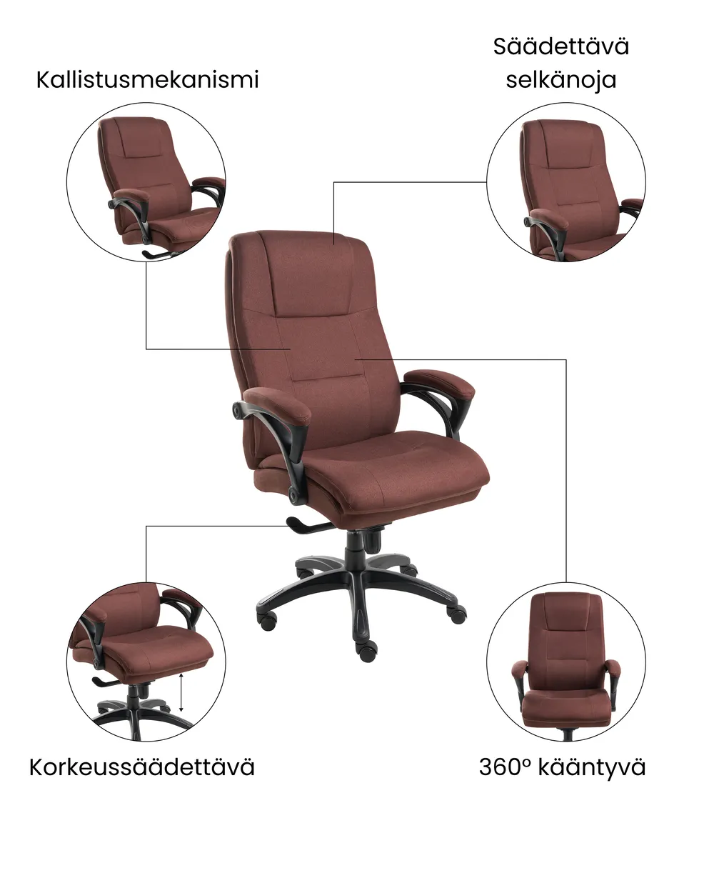 Johtajatuoli MAGNUS Pellava Ruskea_1071102