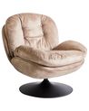 Swivel Armchair NOLVIK Velvet Sand Beige