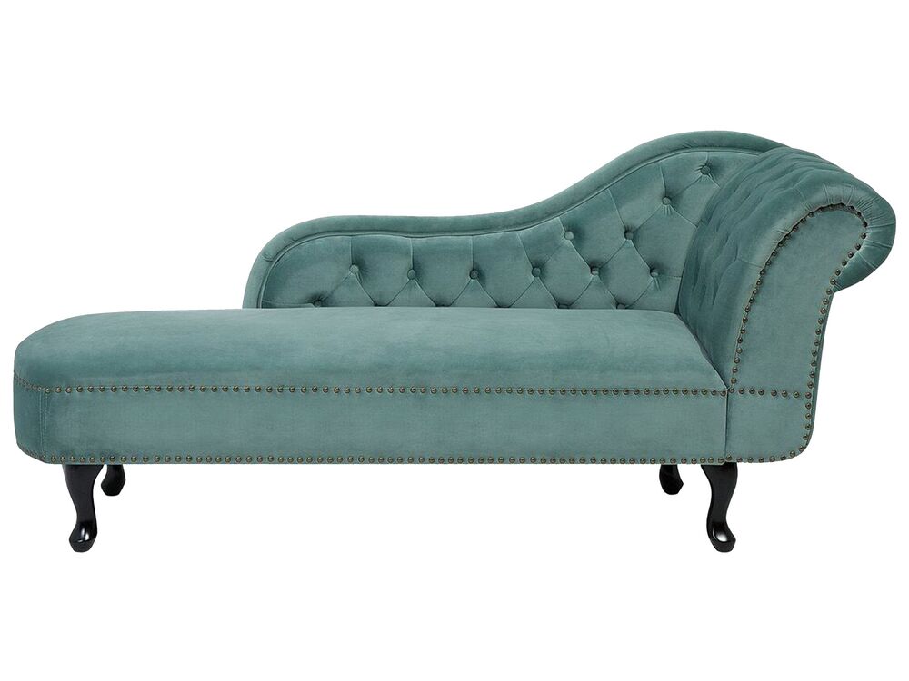 Right-Hand Chaise Longue NIMES Velvet Mint Green