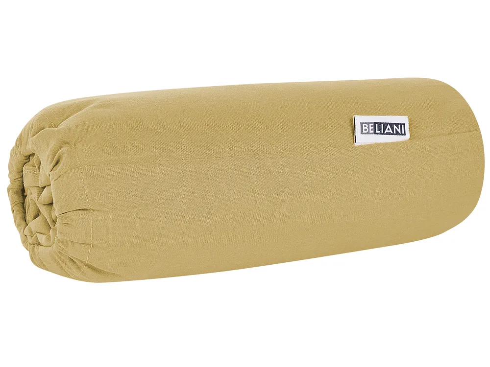 Fitted Sheet JANBU 180 x 200 cm Cotton Olive Green_845942