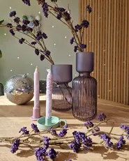 Flower Vase THETIDIO 26 cm Glass Violet_940446