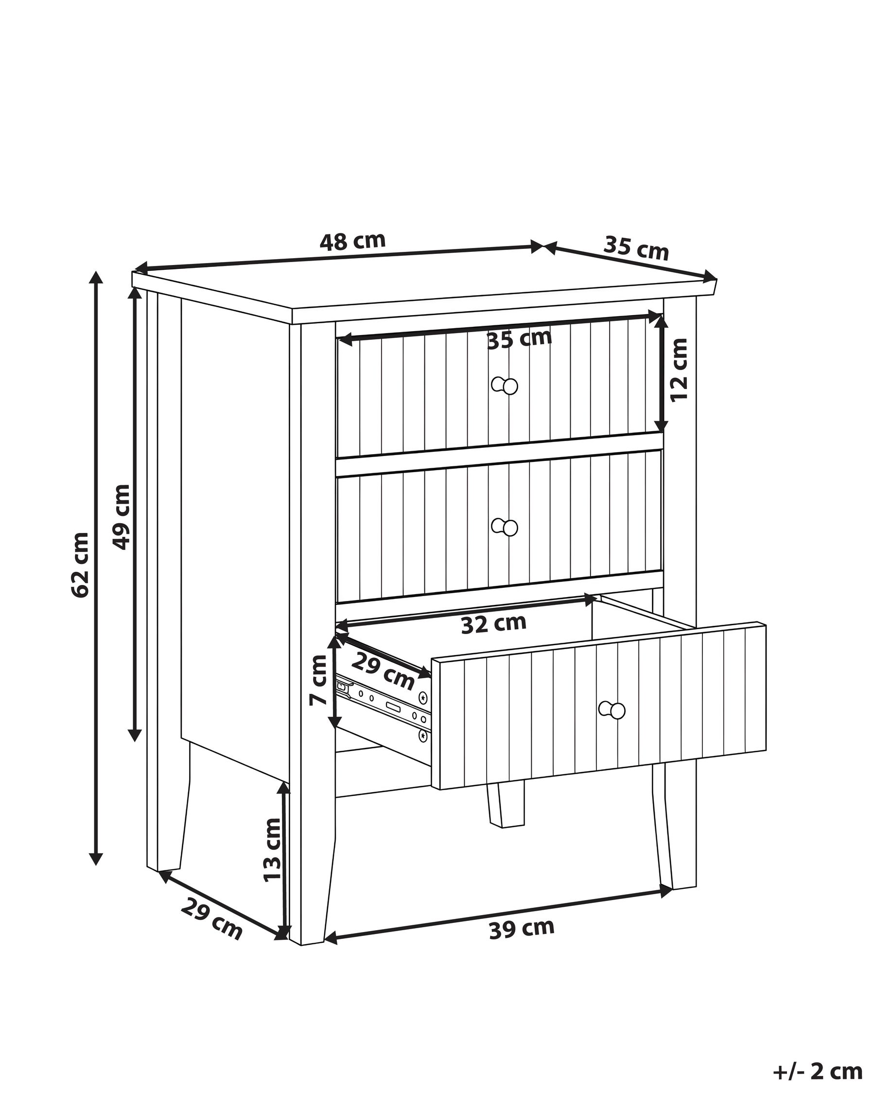 3 Drawer Bedside Table ASSISI White_1135121