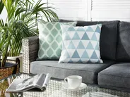 Throw Cushion KALAMOS Geometric Pattern 40 x 40 cm Mint Green_753786
