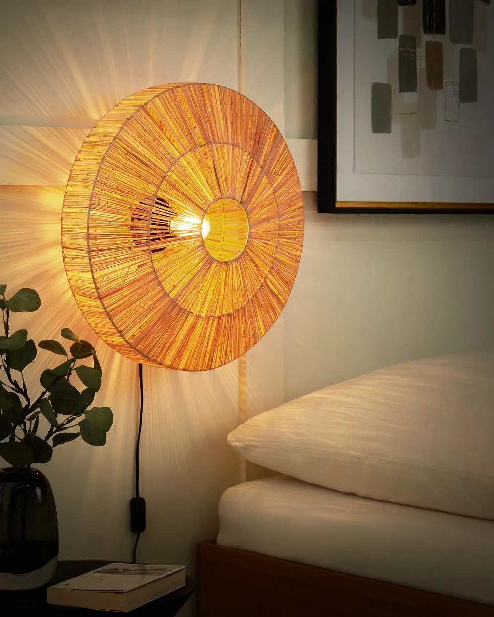 Wall Lamp LUMUT Wicker Natural