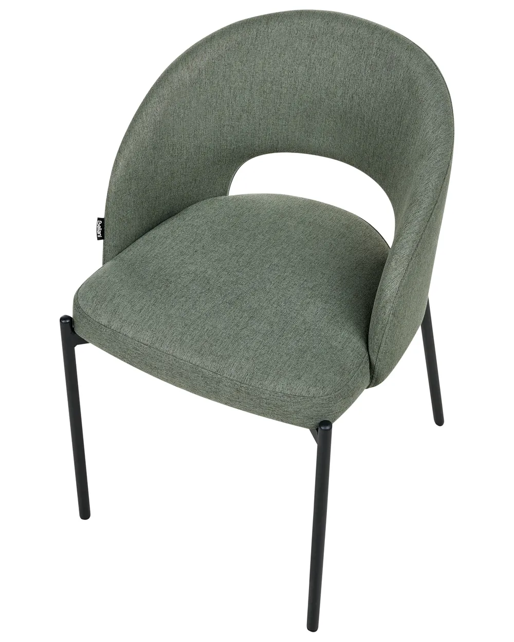 Set of 2 Dining Chairs PENNY Fabric Dark Green_1007356