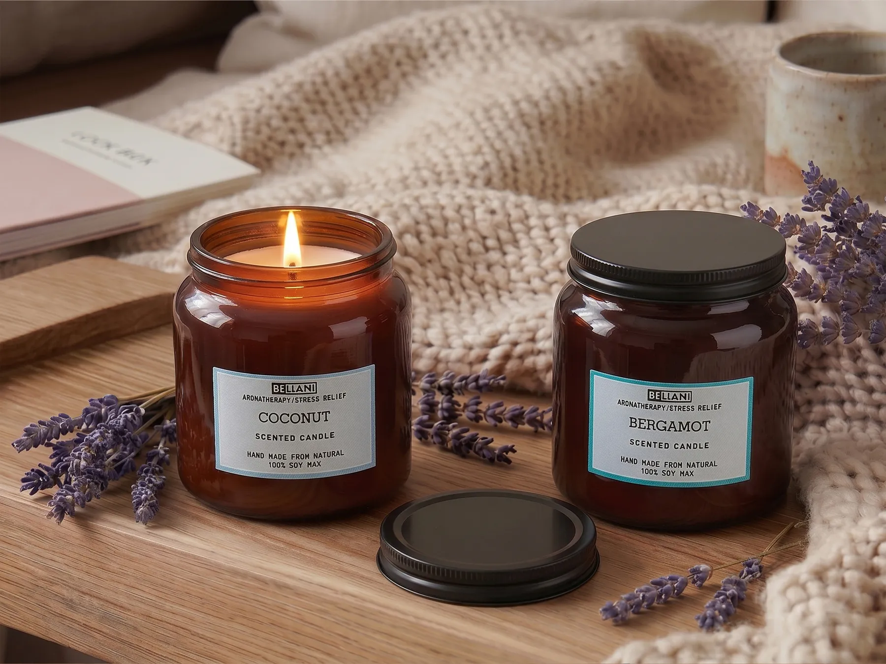 Set of 2 Scented Candles ABSOLUTE ALCHEMY Soy Wax Fresh Notes_874724