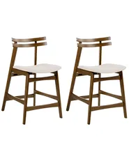 Set med 2 barstolar CYNTHIANA Trä Brun/ Off-White_1060400