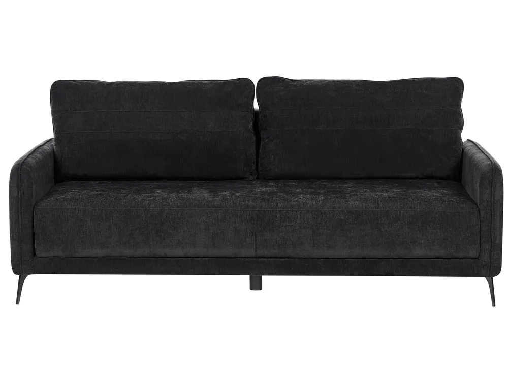 Sofa Bed 3 Seater HEMING Chenille Black