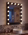 Badrumsspegel med LED ODENAS 50 cm 60 cm Svart