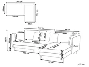 Corner Sofa 3 Seater ALTAN Velvet Light Grey Left Hand_878661