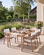 Set of 2 Garden Chairs MARZAMEMI Acacia Wood White_1154788