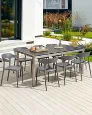 Set of 8 Dining Chairs GUBBIO Grey_862356
