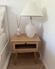 1 Drawer Bedside Table ALBANY Light Brown_1012751