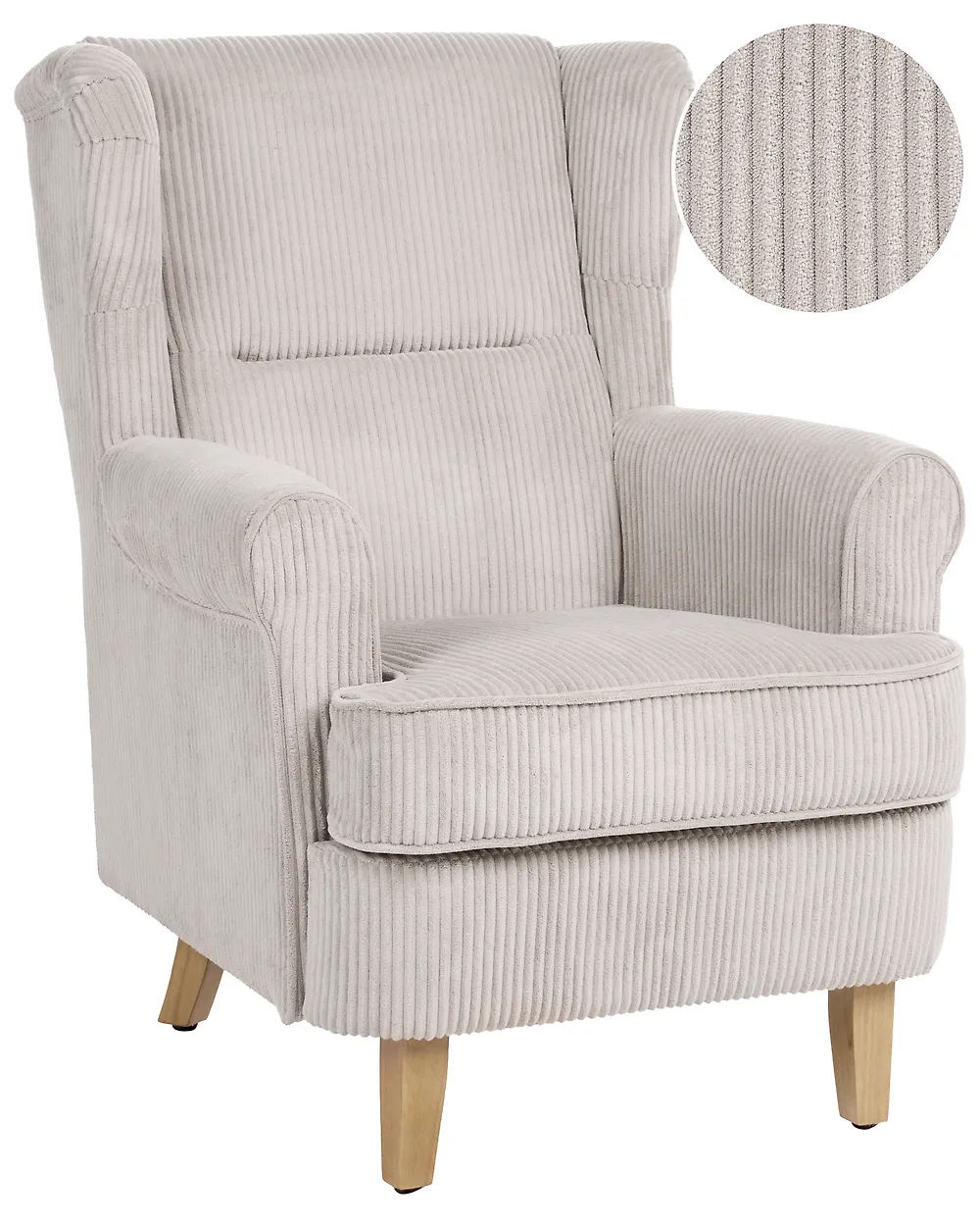 Wingback-tuoli ABSON Vakosametti Beige