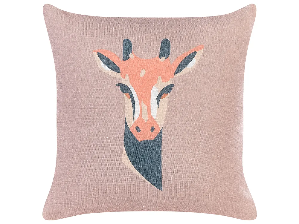 Set of 2 Decorative Cushions CANDELABRA 45 x 45 cm Pink Animal Pattern_854508
