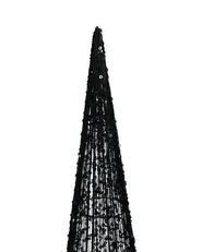 Set of 3 Christmas Decorations LED VEJLESO 40/60/80 cm Christmas Tree Black_1015600
