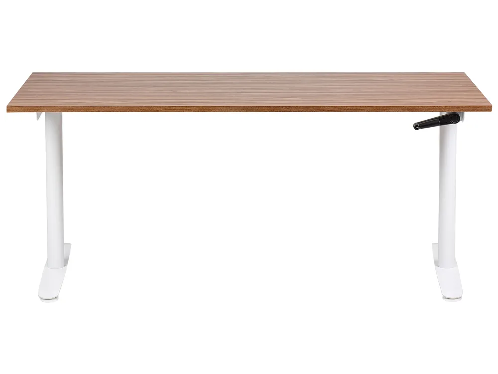 Manual Adjustable Standing Desk DESTINAS 160 cm 72 cm Brown/ White_899109