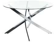 Dining Table MARAMO Silver 120 cm 120 cm Tempered Glass_875691