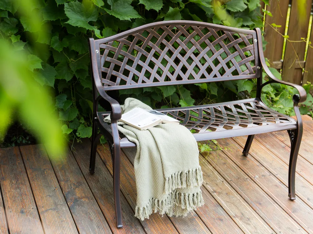 Garden Bench STAGGIA 104 cm Metal Brown
