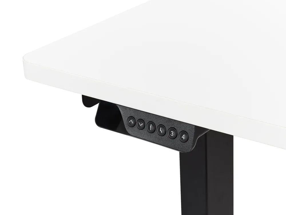 Kulmatyöpöytä sähkösäädettävä DESTINES 160 cm 109 cm Valkoinen/musta Oikea_927820
