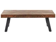 Coffee Table WARTON Pine Wood Dark Brown_961093