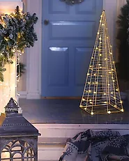 Ulkokoriste LED-valo PUKSALA 60 cm Joulukuusi Hopea_1178540
