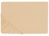 Fitted Sheet JANBU 200 x 200 cm Cotton Beige