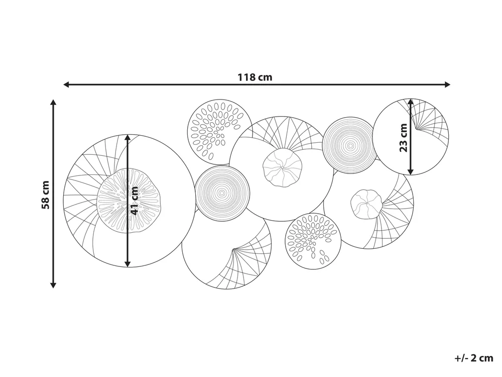 Seinäkoriste CESIUM Metalli 58 cm Hopea_791872